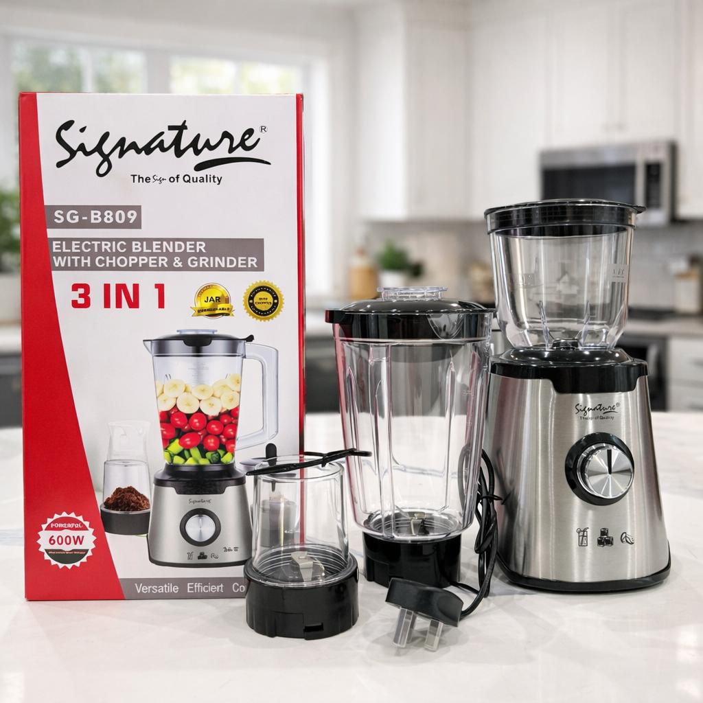 Signature 3 in 1 Electric Blender with Chopper and Grinder