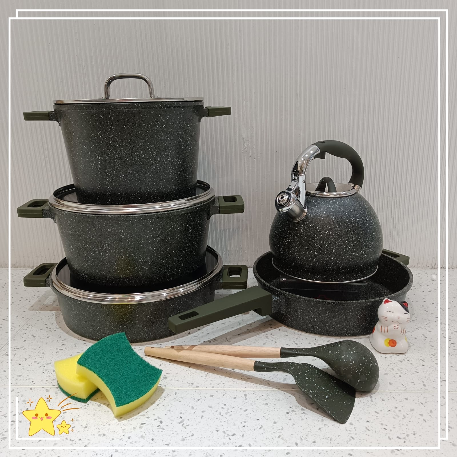 Uakeen Granite Coated Cookware Set - Image 2